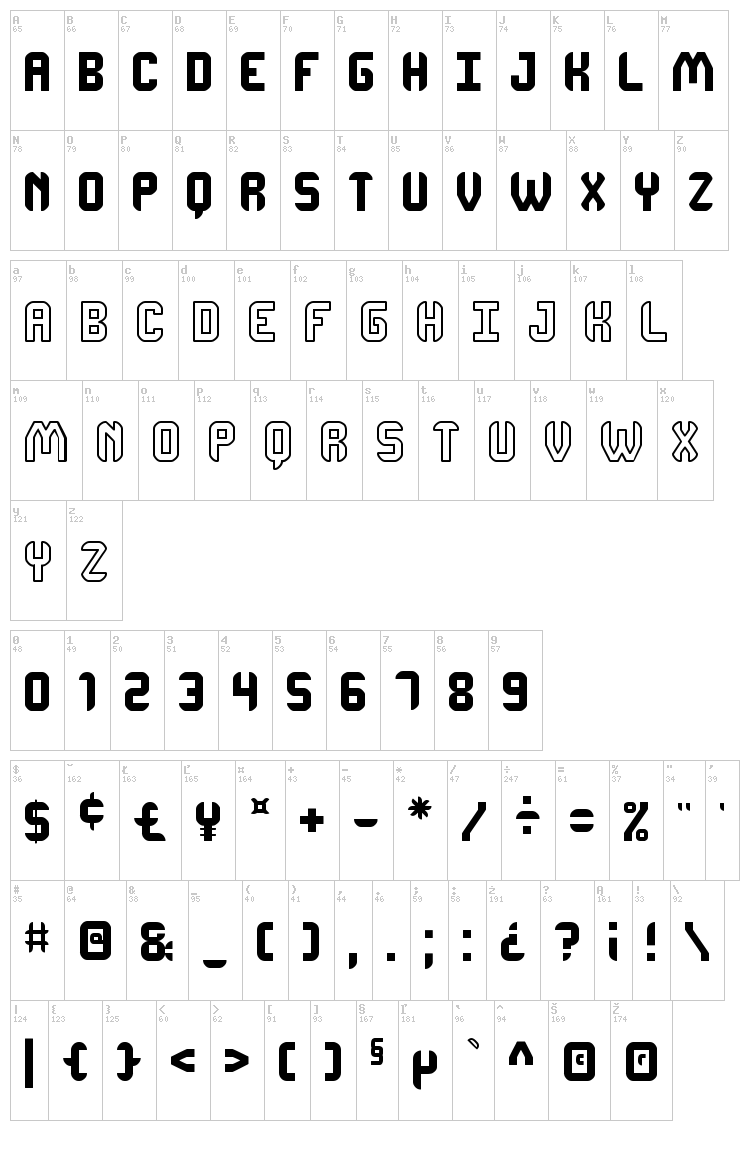 DhonJako St font map